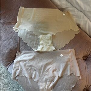 Scalloped Edge Seamless High-Waist Briefs - Nude Tones (2 Pack)